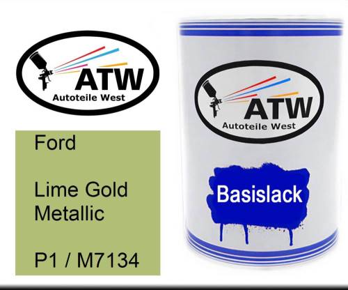 Ford, Lime Gold Metallic, P1 / M7134: 500ml Lackdose, von ATW Autoteile West.